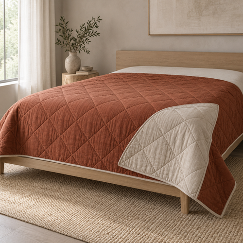 Aube Reversible Coverlet hero view