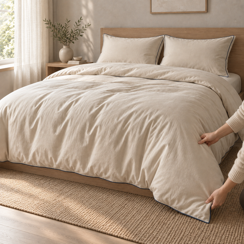 Aveline Washed Sateen Duvet Set lifestyle view