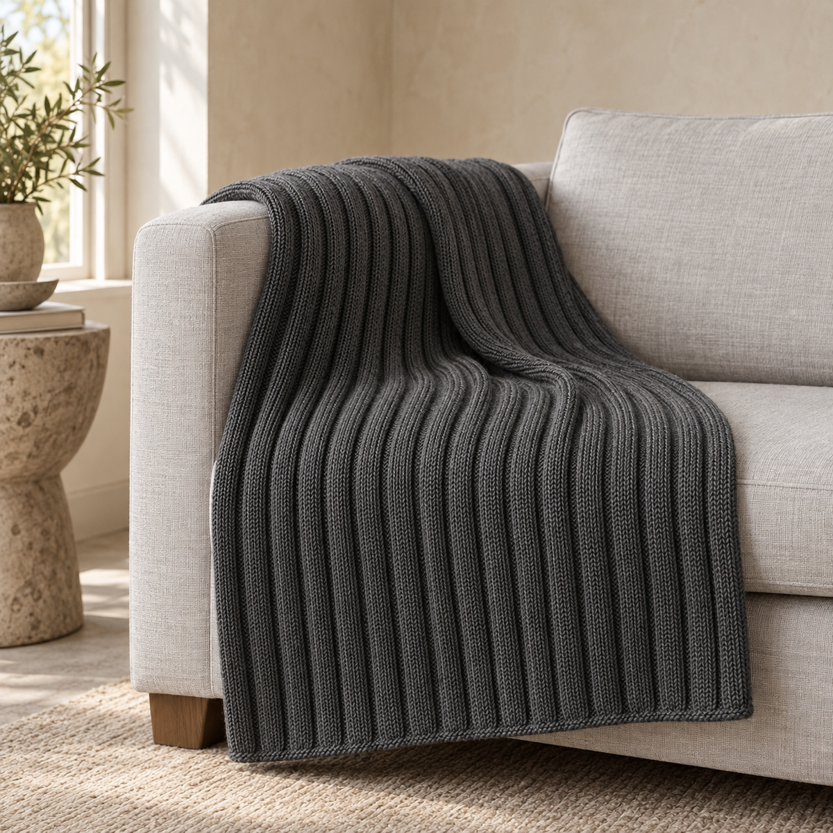 Nielle Rib Knit Throw hero view