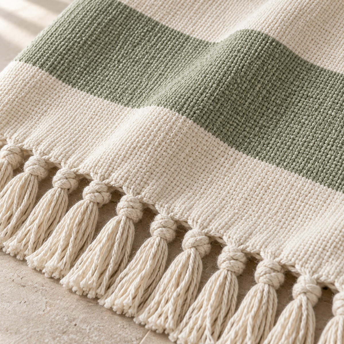 Seren Vale Fringed Throw detail view